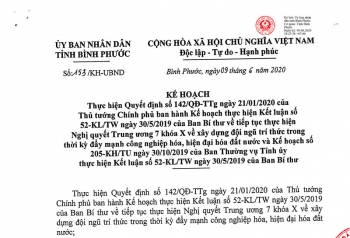 UBND tỉnh Bình Phước ban hành Kế hoạch về xây dựng đội ngũ trí thức trong thời kỳ đẩy mạnh CNH-HĐH đất nước trên địa bàn tỉnh