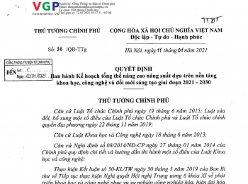 Thủ tướng ban hành kế hoạch tổng thể nâng cao năng suất lao động
