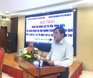PGS.TS Phạm Quang Thao – Phó Chủ tịch, Chủ nhiệm UBKT Liên hiệp Hội Việt Nam phát biểu tại hội thảo
