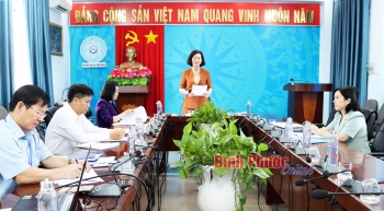 Ủy viên Ban Thường vụ Tỉnh ủy, Phó chủ tịch UBND tỉnh Trần Tuyết Minh - Chủ tịch hội đồng sáng kiến cấp tỉnh phát biểu tại cuộc họp