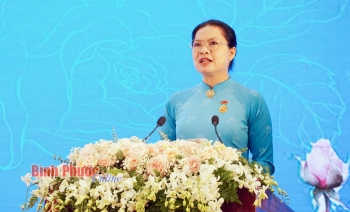 Chủ tịch Hội LHPN Việt Nam Hà Thị Nga phát biểu tại buổi lễ