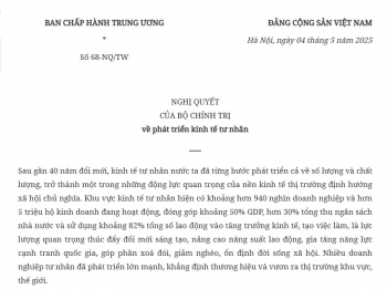 Toàn văn Nghị quyết số 68-NQ/TW về phát triển kinh tế tư nhân