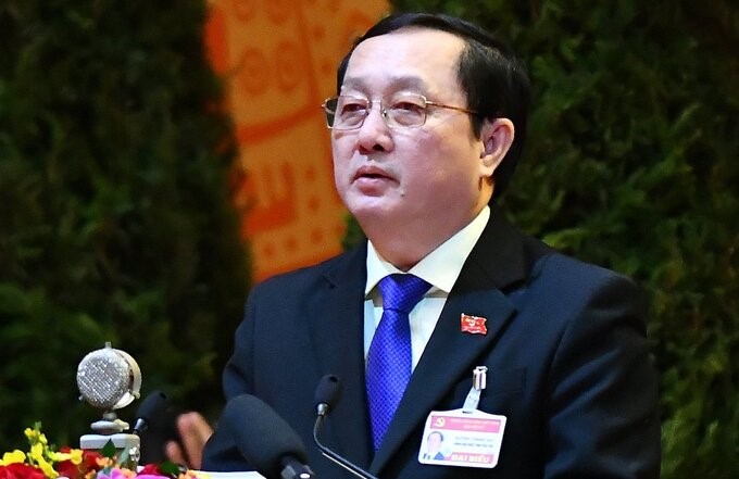 Đồng chí Huỳnh Thành Đạt - Uỷ viên Trung ương Đảng, Bộ trưởng Khoa học và Công nghệ phát biểu tại Đại hội Đảng toàn quốc lần thứ XIII của Đảng.