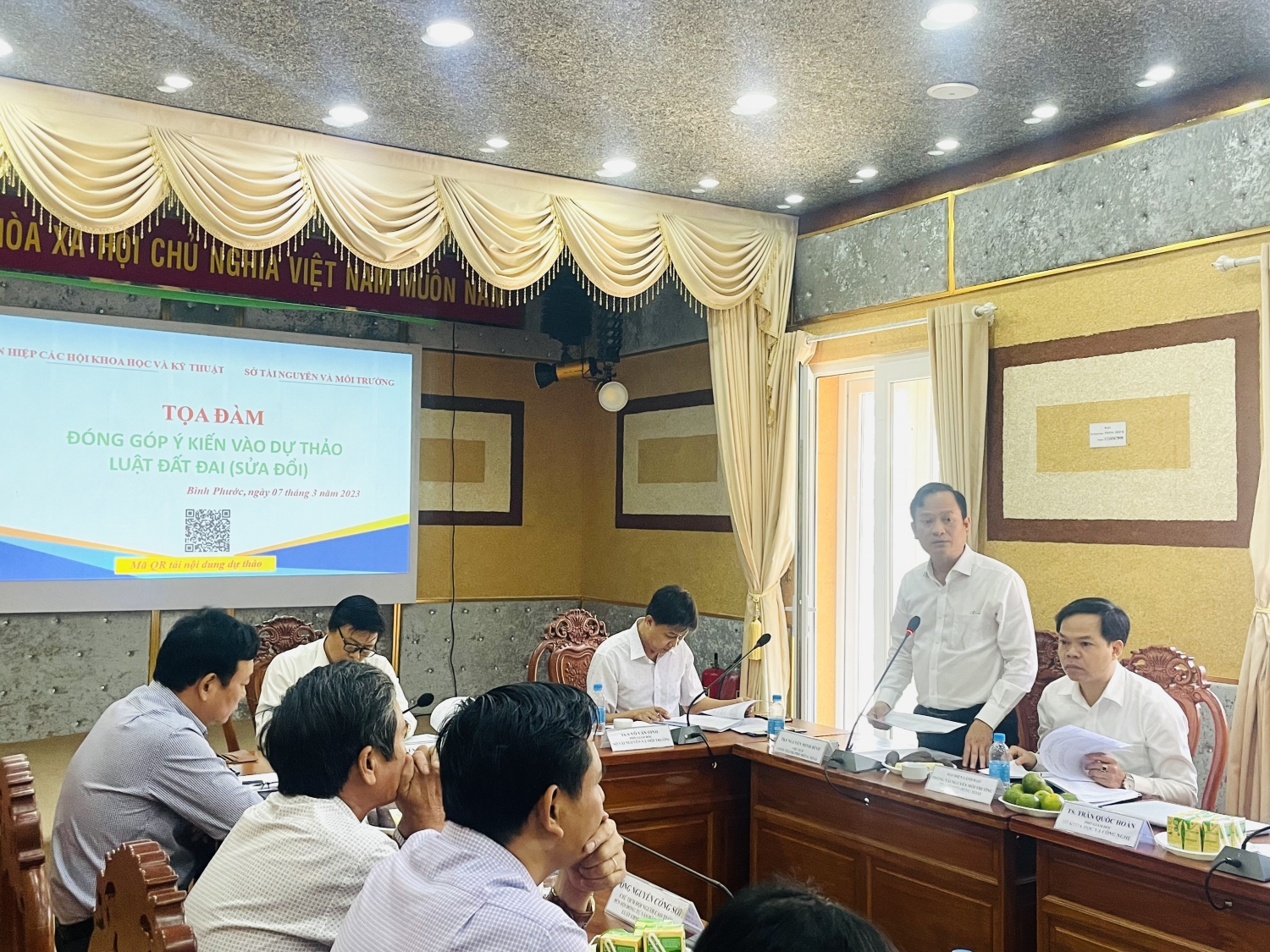Thạc sĩ Nguyễn Minh Bình - Chủ tịch UBND thành phố Đồng Xoài phát biểu